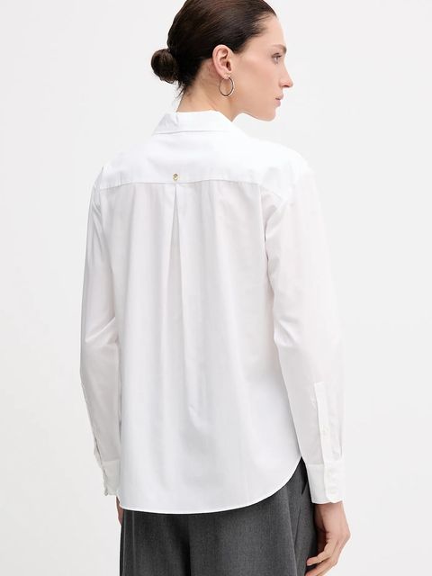 Pedro del Hierro koszula damska kolor biały relaxed z wiązanym dekoltem 6632008