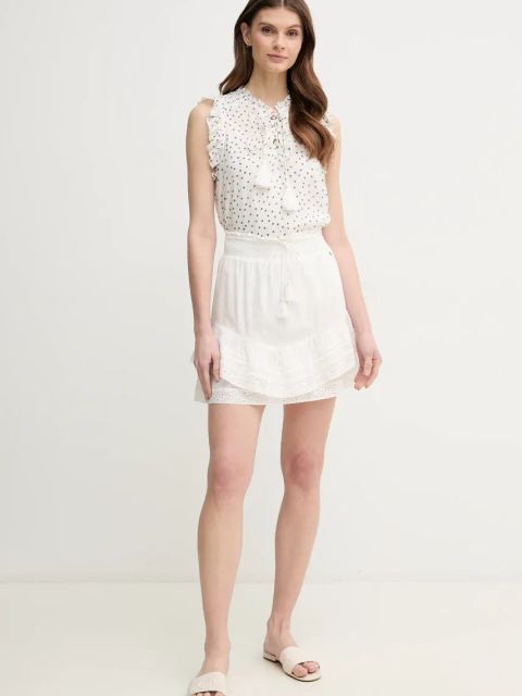 Pepe Jeans bluzka DEB damska kolor beżowy wzorzysta PL304995