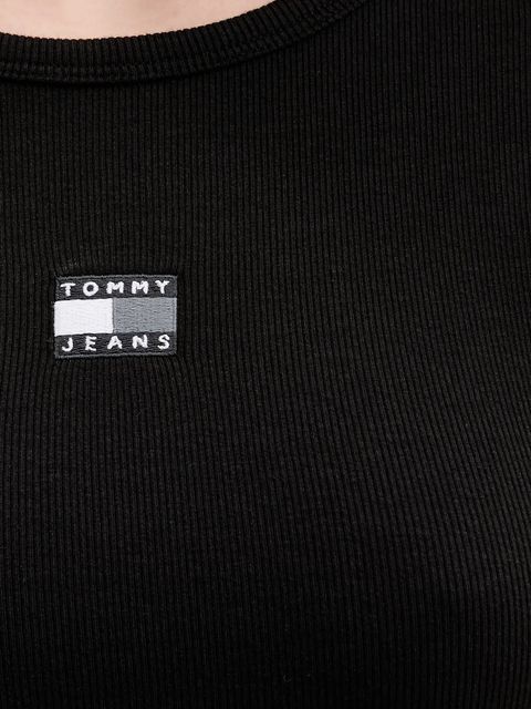 Tommy Jeans sukienka kolor czarny midi dopasowana DW0DW20873