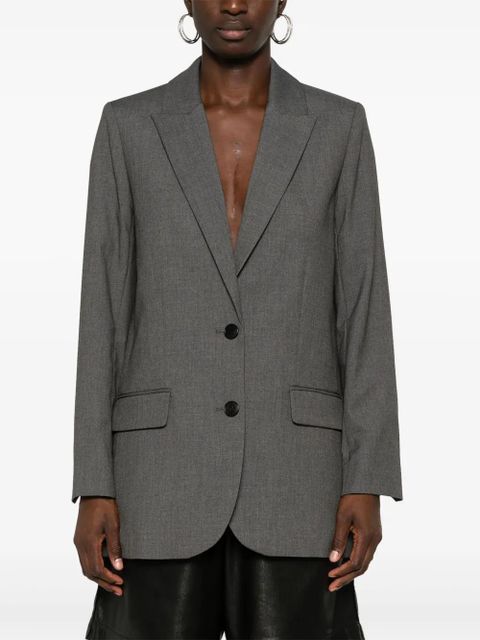 Zadig&Voltaire rhinestone-slogan blazer - Grey