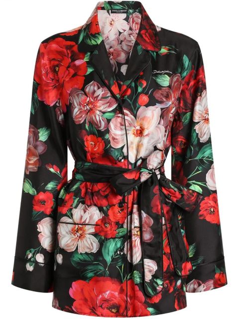 Dolce & Gabbana Rose-print twill shirt - Black - zdjęcie produktu nr 1