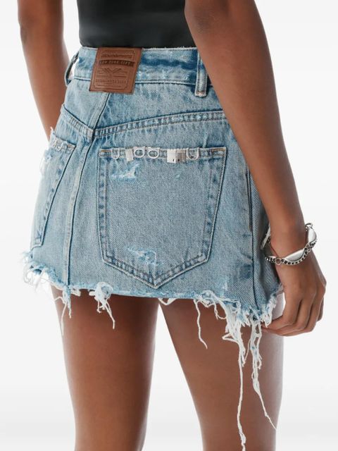 Alexander Wang distressed denim shorts - Blue