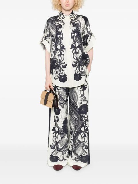 ALEMAIS floral-print linen trousers - Neutrals - zdjęcie produktu nr 2