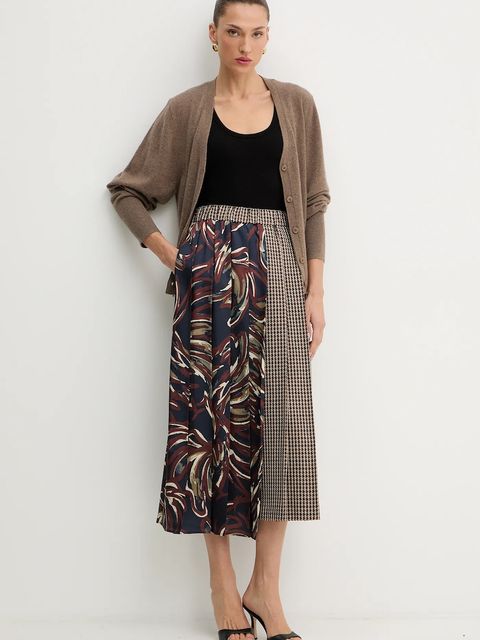 Weekend Max Mara spódnica z dodatkiem wełny FANALE kolor granatowy midi rozkloszowana 2525106092600 - zdjęcie produktu nr 2