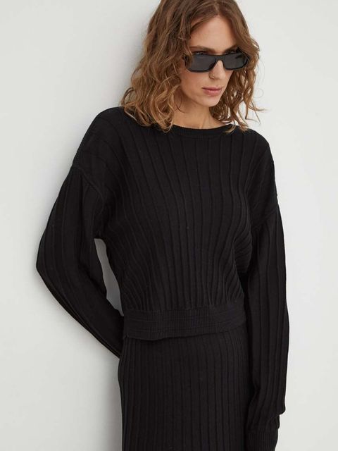 BA&SH sweter wełniany damski kolor czarny lekki