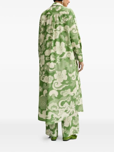 Essentiel Antwerp Jaudi floral-print belt midi dress - Green