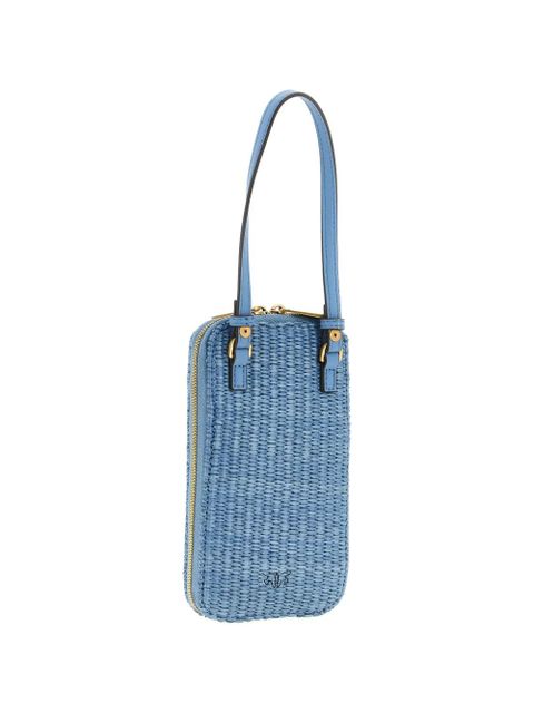 PINKO Love Birds Diamond braided smartphone holder - Blue