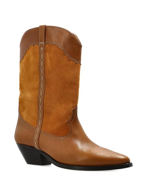 ISABEL MARANT Scalloped Leather Trainers - Brown - zdjęcie produktu nr 2