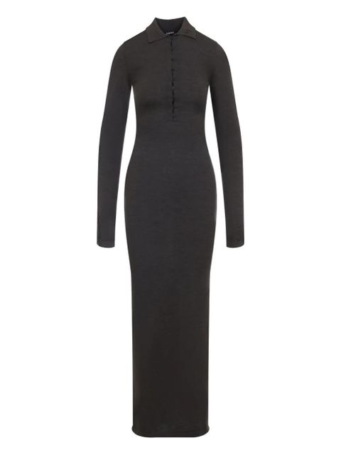 Jacquemus polo-neck button-front maxi dress - Brown - zdjęcie produktu nr 1