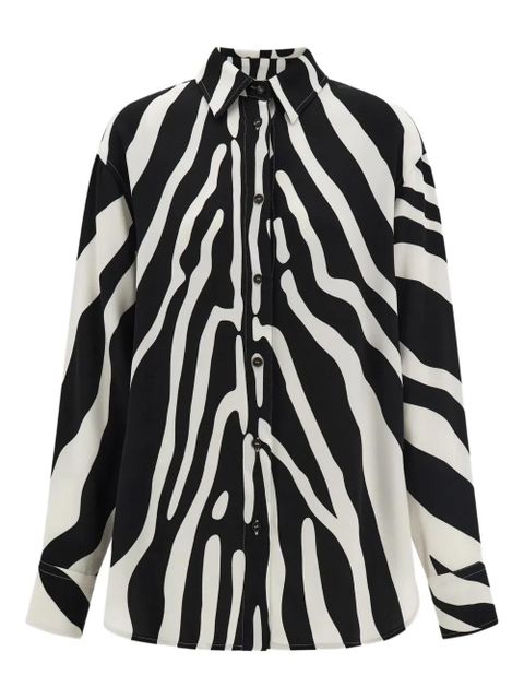 Ferragamo zebra-print long-sleeves shirt - Black - zdjęcie produktu nr 1