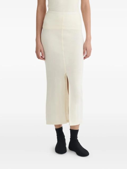 Nanushka Rafa front-slit midi skirt - Neutrals