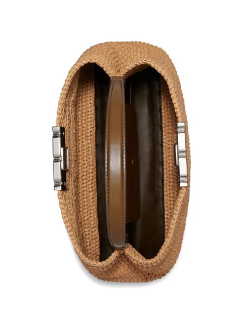 Tory Burch Eleanor raffia satchel bag - Neutrals