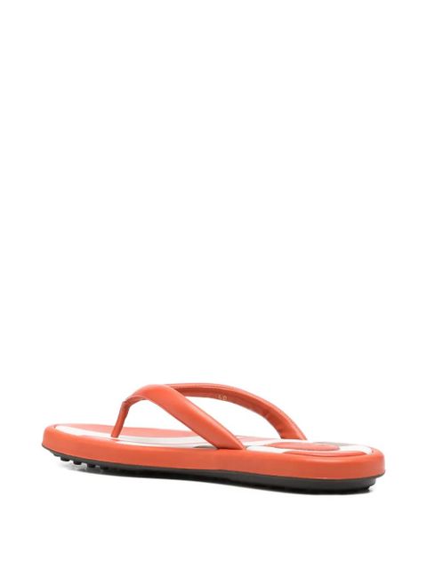 Tod's stripe detail flip flops - Orange