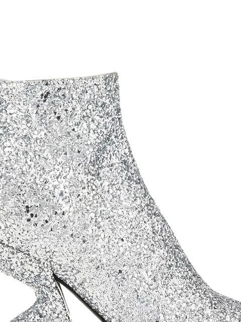 Ferragamo glitter-effect sculpted-heel ankle boots - Grey - zdjęcie produktu nr 2