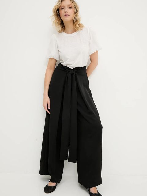 Answear.LAB spodnie damskie kolor czarny szerokie high waist