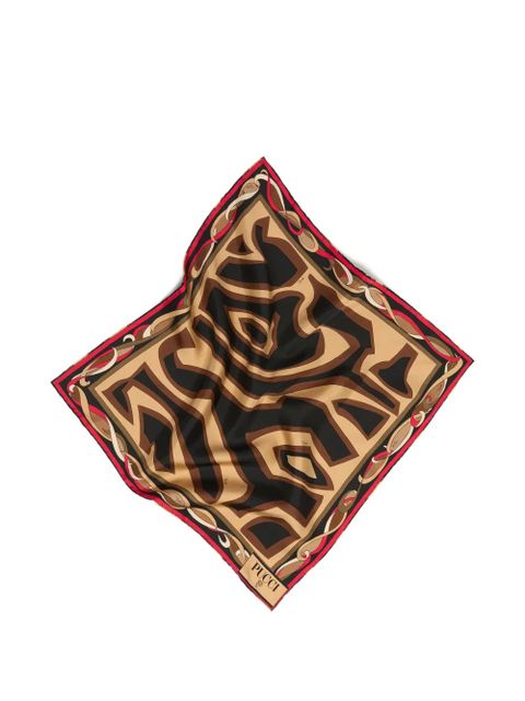 PUCCI printed silk scarf - Brown