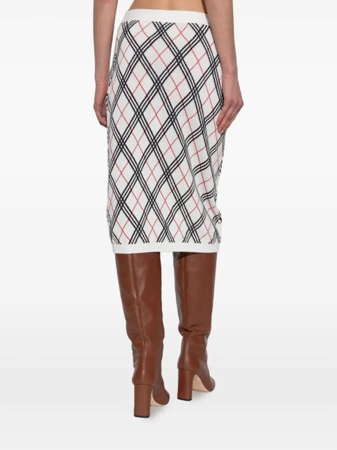 Burberry argyle-pattern skirt - White - zdjęcie produktu nr 2