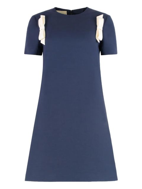 Valentino Garavani bow-embellished shift dress - Blue - zdjęcie produktu nr 1