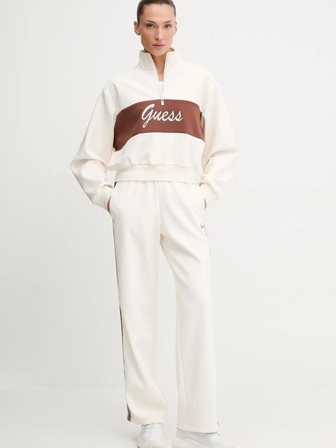 Guess bluza FABIA damska kolor beżowy z aplikacją V5BQ00 KCX22