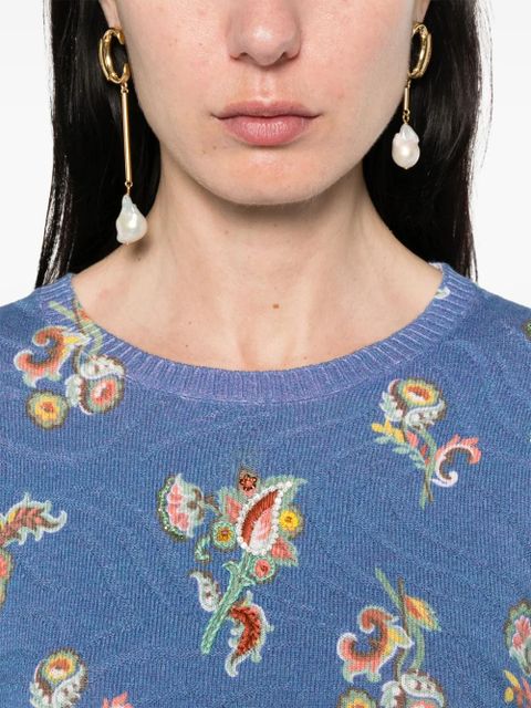 ETRO floral-jacquard top - Blue
