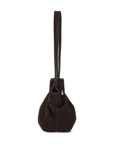 Ferragamo suede soft shoulder bag - Brown