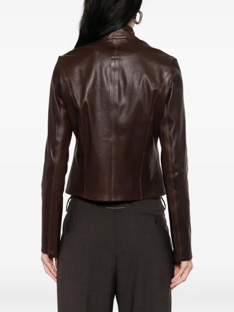 Nour Hammour Sigrid leather jacket - Brown