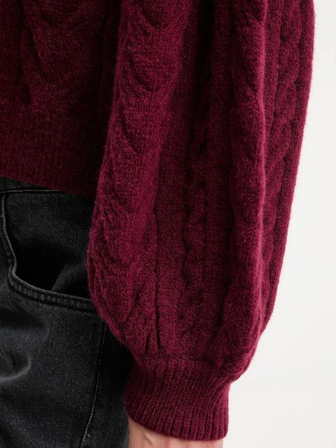 Answear.LAB sweter z wełną damski kolor bordowy ciepły