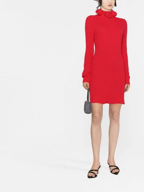 Blumarine roll-neck wool mini dress - Red