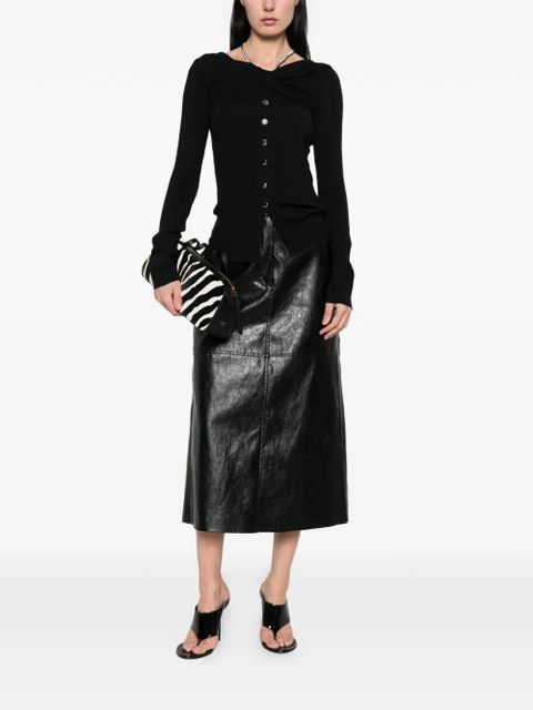 Sportmax button-up necklace-detail cardigan - Black - zdjęcie produktu nr 2