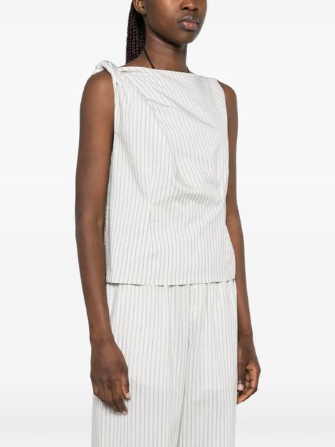 Róhe draped striped blouse - White