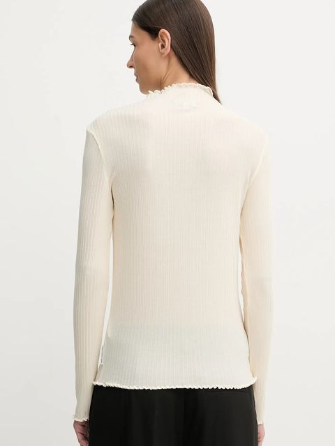 Marc O'Polo longsleeve kolor beżowy z półgolfem 5000007536 - zdjęcie produktu nr 2