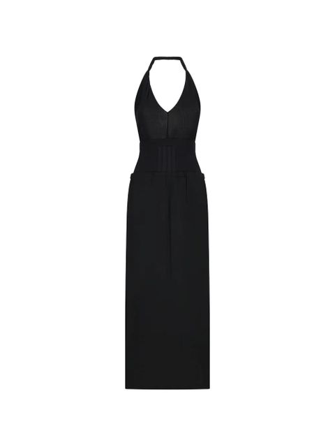 The Attico halterneck tulle dress - Black