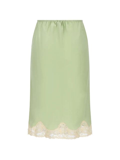 Saint Laurent lace trim midi skirt - Green - zdjęcie produktu nr 2