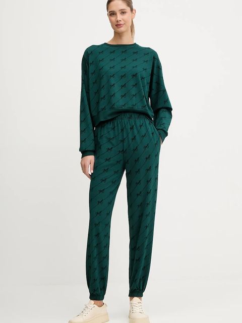 HUGO bluza damska kolor zielony wzorzysta 50545210