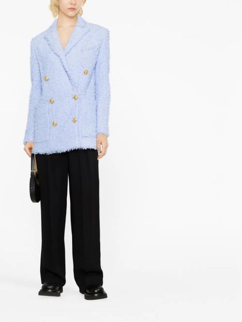 Balmain oversized double-breasted tweed blazer - Blue - zdjęcie produktu nr 2