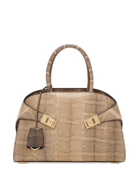 Ferragamo Hug snakeskin tote bag - Neutrals - zdjęcie produktu nr 1
