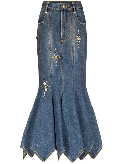 AREA stud-detail midi skirt - Blue - zdjęcie produktu nr 1