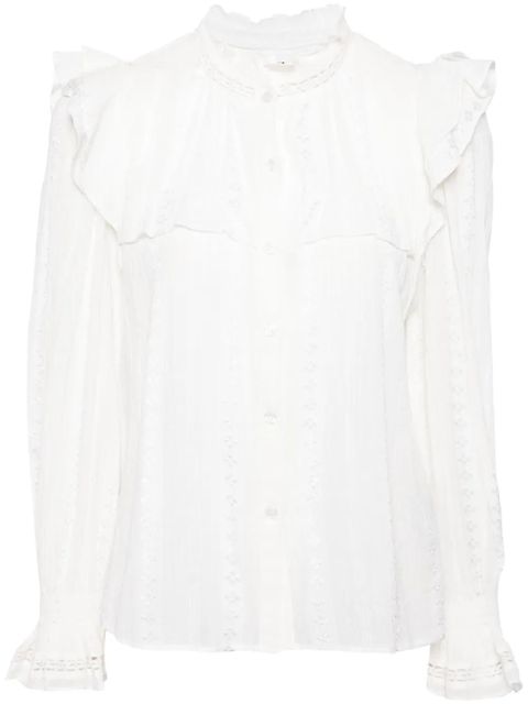 MARANT ÉTOILE Houston embroidered ruffled blouse - White