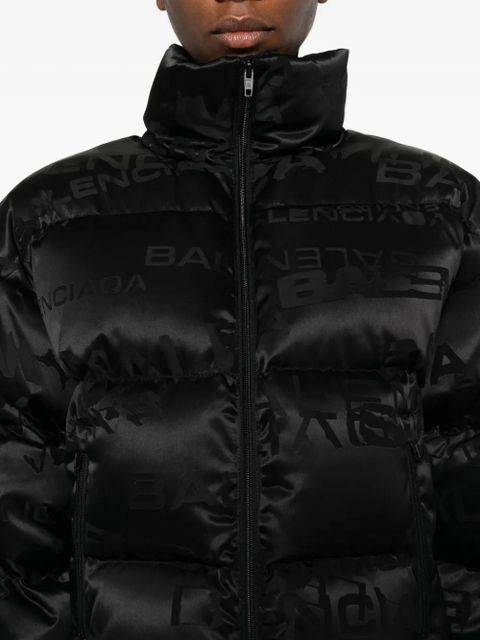 Balenciaga logo-print quilted puffer jacket - Black - zdjęcie produktu nr 2