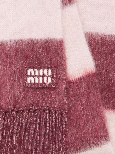 Miu Miu logo-patch scarf - Pink - zdjęcie produktu nr 2