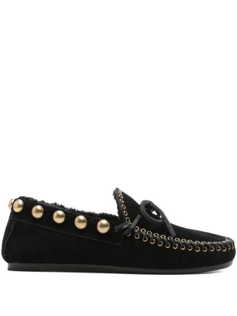 ISABEL MARANT gold-stud embellished loafers - Black - zdjęcie produktu nr 1