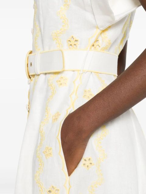 ZIMMERMANN Lucky embroidered midi dress - White