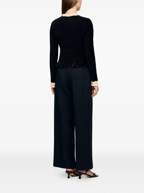 SANDRO ruffled-detail blouse - Black - zdjęcie produktu nr 2