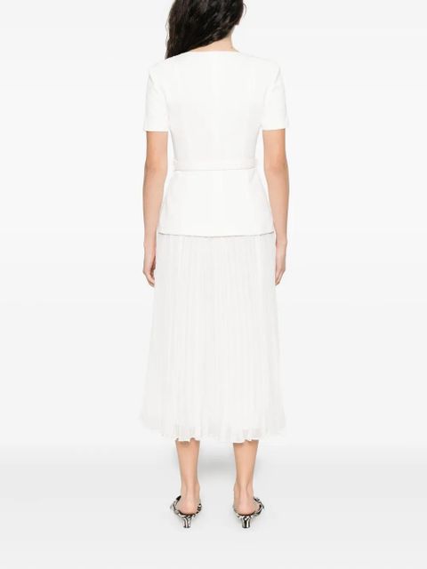 Self-Portrait v-neck midi dress - White