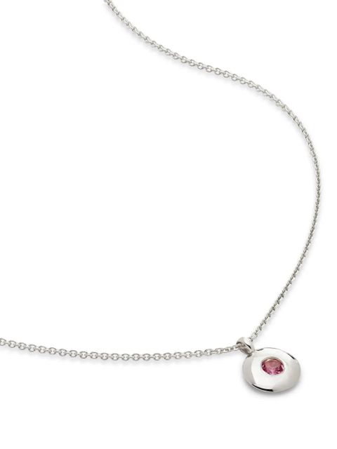 Monica Vinader October Birthstone pink tourmaline necklace - Silver - zdjęcie produktu nr 1