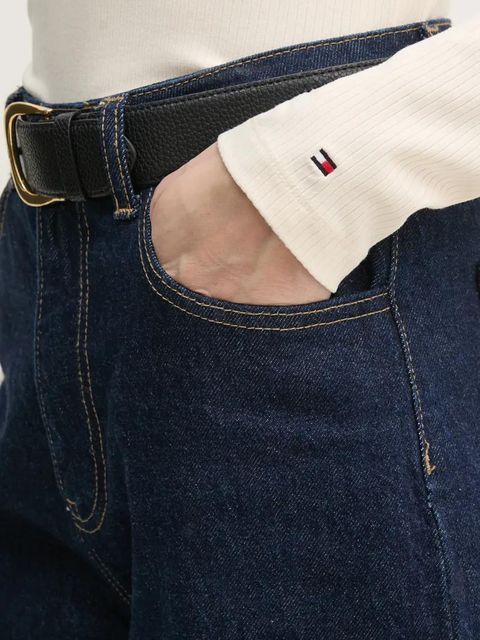 Tommy Hilfiger longsleeve damskie kolor beżowy z golfem WW0WW39826