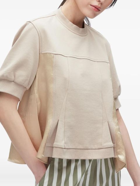 3.1 Phillip Lim panelled cotton T-shirt - Neutrals