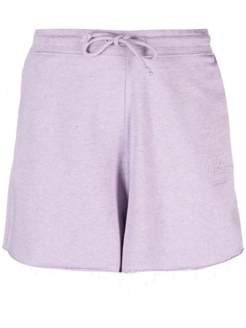 GANNI drawstring-waist organic-cotton shorts - Purple - zdjęcie produktu nr 1