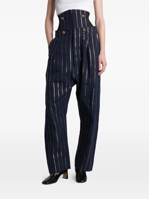 Vivienne Westwood pinstripe corset-waist trousers - Blue - zdjęcie produktu nr 1