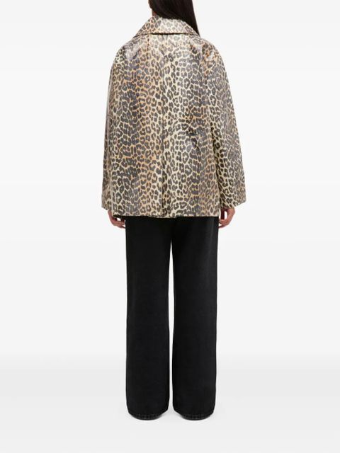 GANNI leopard-print jacket - Brown
